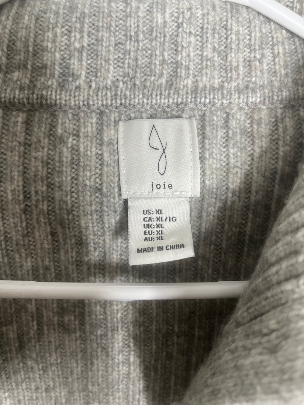 Joie Light Grey Ribbed Button-Up Cardigan - Picture 2 of 5